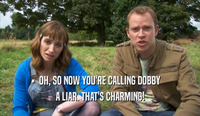 OH, SO NOW YOU'RE CALLING DOBBY
 A LIAR. THAT'S CHARMING!
 