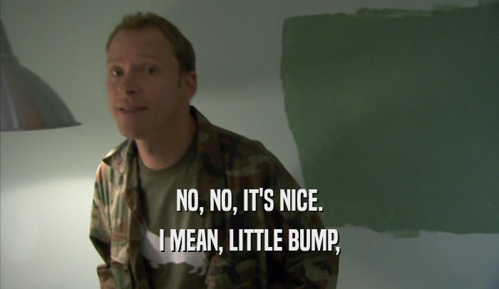 NO, NO, IT'S NICE. I MEAN, LITTLE BUMP, 