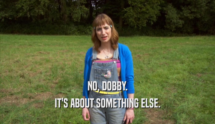 NO, DOBBY. IT'S ABOUT SOMETHING ELSE. 