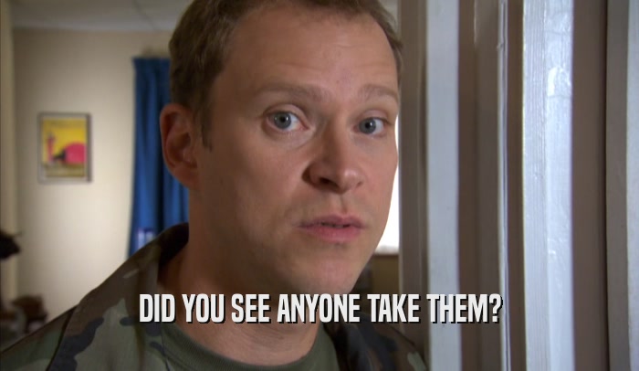 DID YOU SEE ANYONE TAKE THEM?  