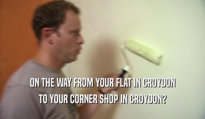 ON THE WAY FROM YOUR FLAT IN CROYDON TO YOUR CORNER SHOP IN CROYDON? 