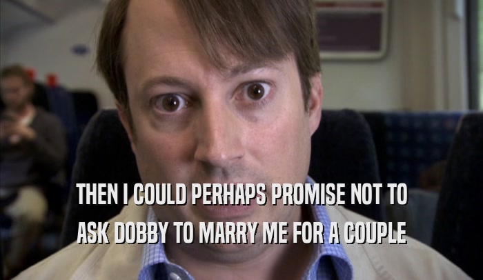 THEN I COULD PERHAPS PROMISE NOT TO ASK DOBBY TO MARRY ME FOR A COUPLE ASK DOBBY TO MARRY ME FOR A COUPLE