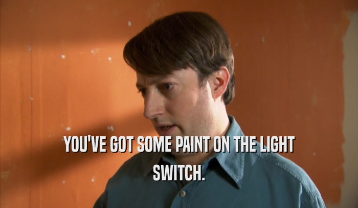 YOU'VE GOT SOME PAINT ON THE LIGHT SWITCH. 