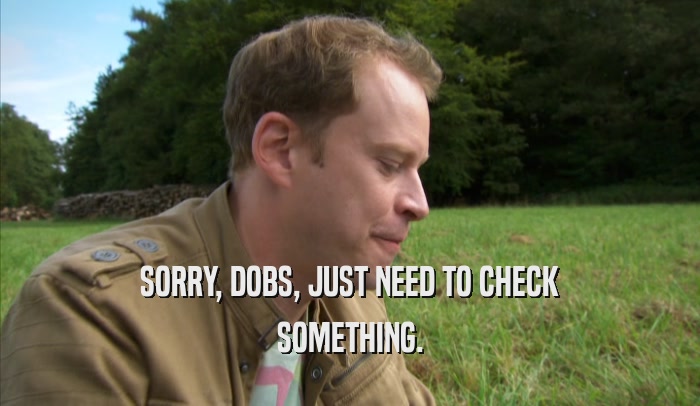 SORRY, DOBS, JUST NEED TO CHECK SOMETHING. 