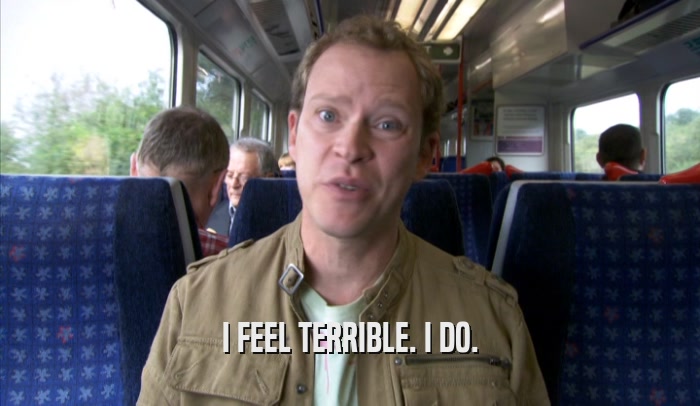 I FEEL TERRIBLE. I DO.  