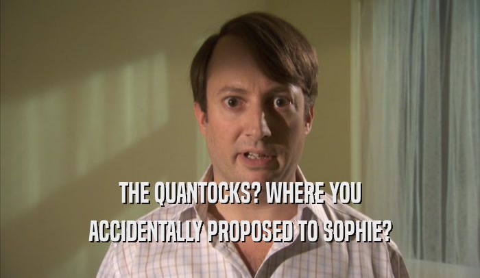 THE QUANTOCKS? WHERE YOU ACCIDENTALLY PROPOSED TO SOPHIE? 