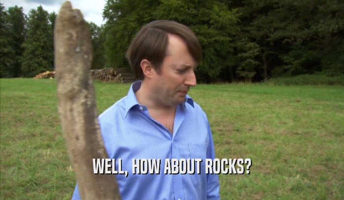 WELL, HOW ABOUT ROCKS?  