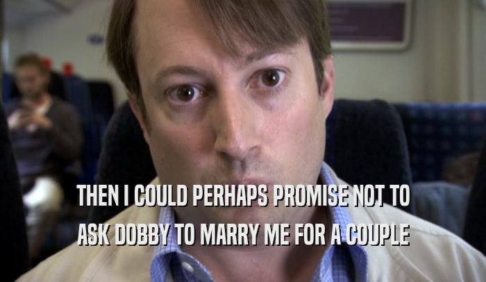 THEN I COULD PERHAPS PROMISE NOT TO ASK DOBBY TO MARRY ME FOR A COUPLE ASK DOBBY TO MARRY ME FOR A COUPLE