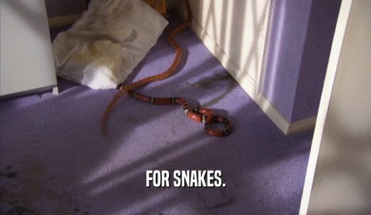 FOR SNAKES.  