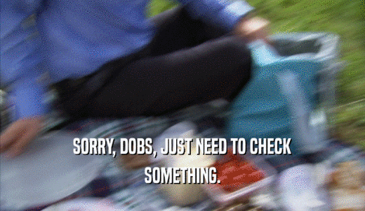 SORRY, DOBS, JUST NEED TO CHECK SOMETHING. 