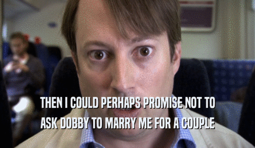 THEN I COULD PERHAPS PROMISE NOT TO ASK DOBBY TO MARRY ME FOR A COUPLE ASK DOBBY TO MARRY ME FOR A COUPLE