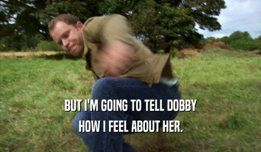 BUT I'M GOING TO TELL DOBBY HOW I FEEL ABOUT HER. 