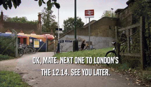 OK, MATE. NEXT ONE TO LONDON'S THE 12.14. SEE YOU LATER. 