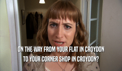 ON THE WAY FROM YOUR FLAT IN CROYDON TO YOUR CORNER SHOP IN CROYDON? 