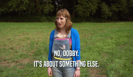NO, DOBBY. IT'S ABOUT SOMETHING ELSE. 