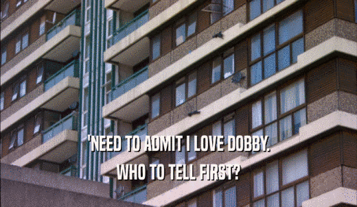 'NEED TO ADMIT I LOVE DOBBY. WHO TO TELL FIRST? 