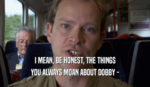 I MEAN, BE HONEST, THE THINGS YOU ALWAYS MOAN ABOUT DOBBY - 