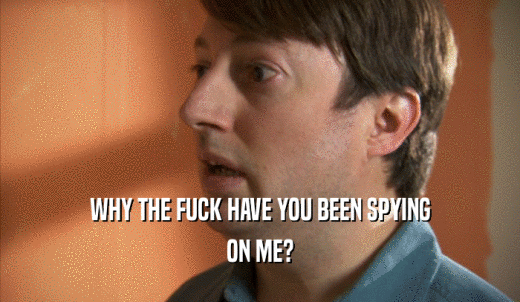 WHY THE FUCK HAVE YOU BEEN SPYING ON ME? 