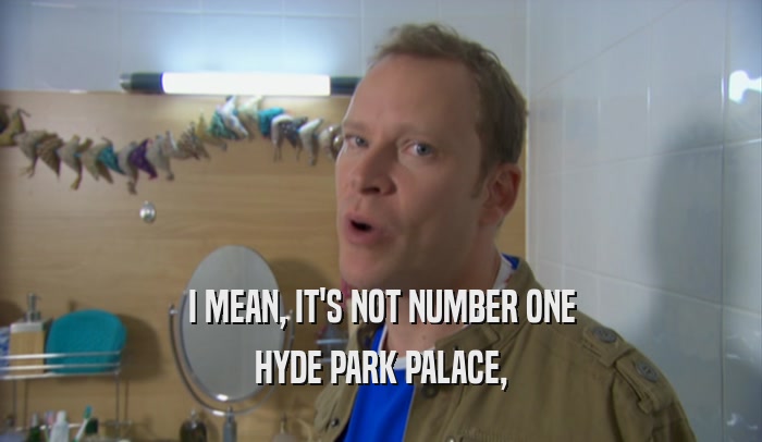 I MEAN, IT'S NOT NUMBER ONE HYDE PARK PALACE, 