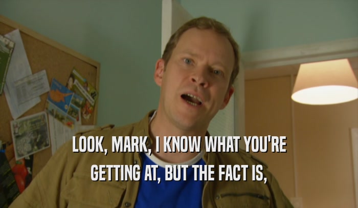 LOOK, MARK, I KNOW WHAT YOU'RE GETTING AT, BUT THE FACT IS, 