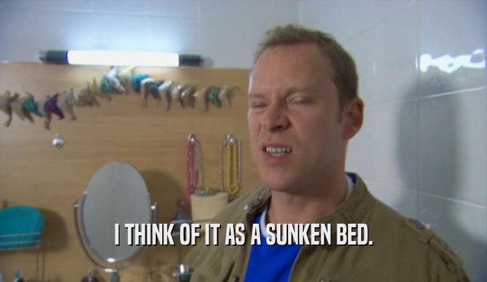 I THINK OF IT AS A SUNKEN BED.  