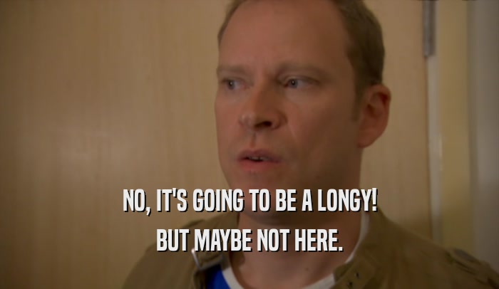 NO, IT'S GOING TO BE A LONGY! BUT MAYBE NOT HERE. 