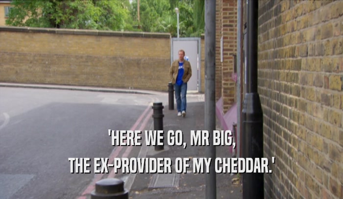 'HERE WE GO, MR BIG, THE EX-PROVIDER OF MY CHEDDAR.' 