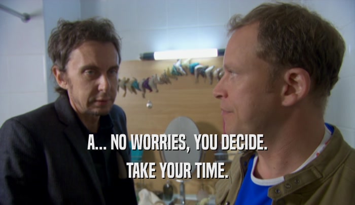 A... NO WORRIES, YOU DECIDE. TAKE YOUR TIME. 
