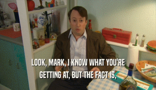 LOOK, MARK, I KNOW WHAT YOU'RE GETTING AT, BUT THE FACT IS, 