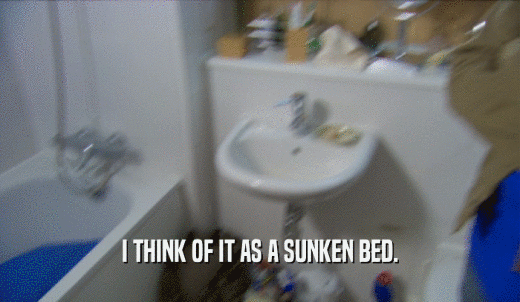 I THINK OF IT AS A SUNKEN BED.  