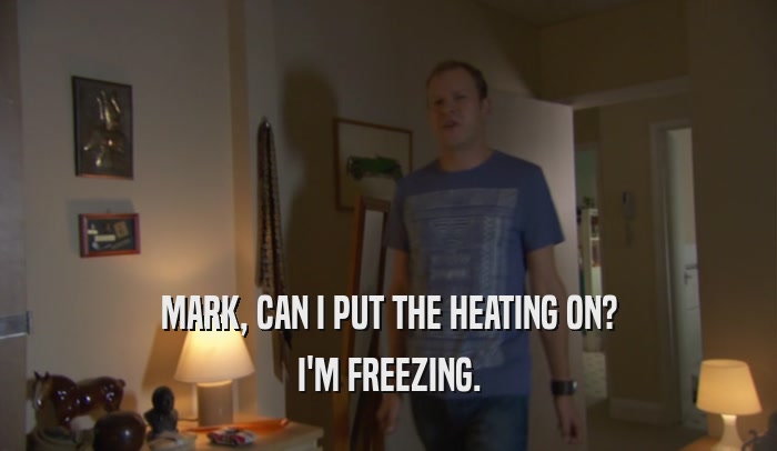 MARK, CAN I PUT THE HEATING ON? I'M FREEZING. 