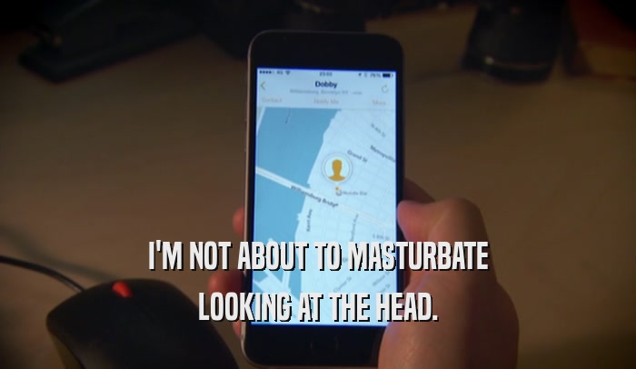 I'M NOT ABOUT TO MASTURBATE LOOKING AT THE HEAD. 