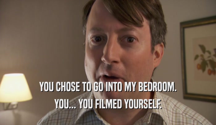 YOU CHOSE TO GO INTO MY BEDROOM. YOU... YOU FILMED YOURSELF. 