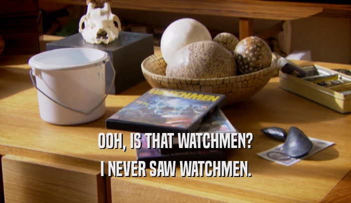 OOH, IS THAT WATCHMEN? I NEVER SAW WATCHMEN. 