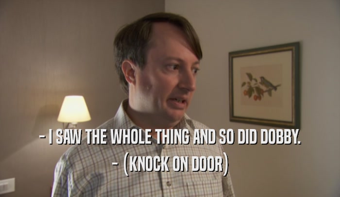- I SAW THE WHOLE THING AND SO DID DOBBY. - (KNOCK ON DOOR) 