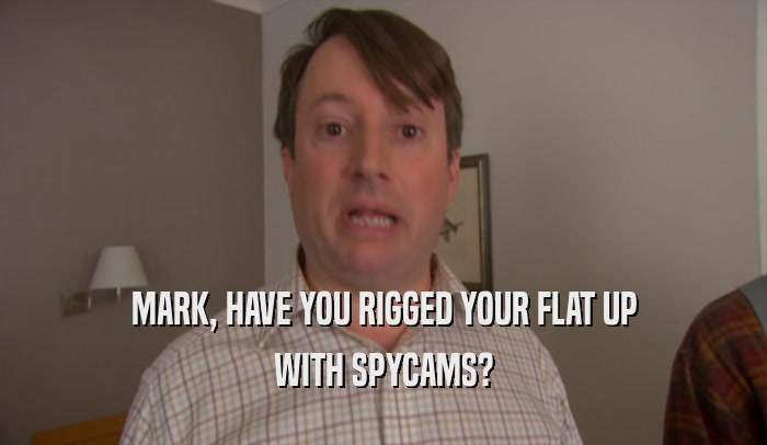 MARK, HAVE YOU RIGGED YOUR FLAT UP WITH SPYCAMS? 