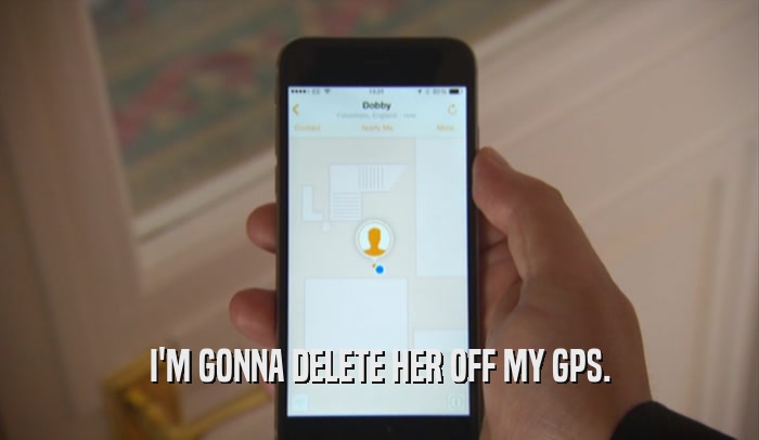 I'M GONNA DELETE HER OFF MY GPS.  