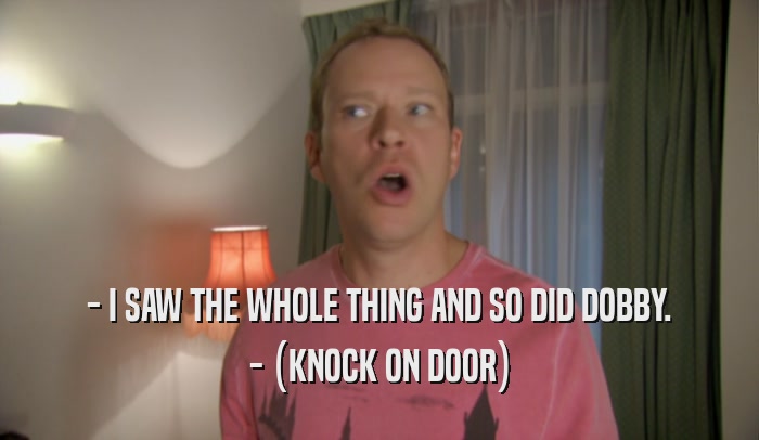 - I SAW THE WHOLE THING AND SO DID DOBBY. - (KNOCK ON DOOR) 