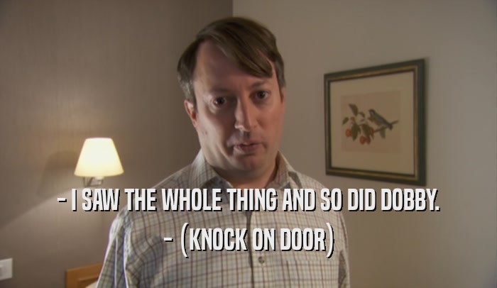 - I SAW THE WHOLE THING AND SO DID DOBBY. - (KNOCK ON DOOR) 