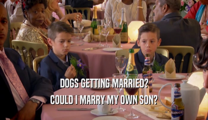 DOGS GETTING MARRIED? COULD I MARRY MY OWN SON? 