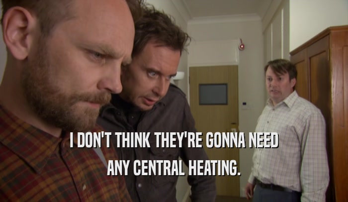I DON'T THINK THEY'RE GONNA NEED ANY CENTRAL HEATING. 