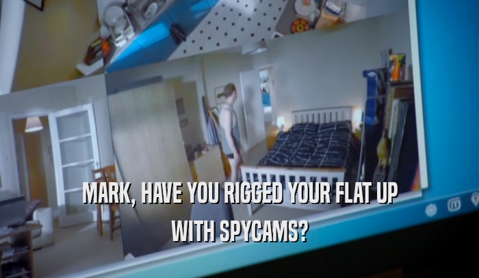 MARK, HAVE YOU RIGGED YOUR FLAT UP WITH SPYCAMS? 