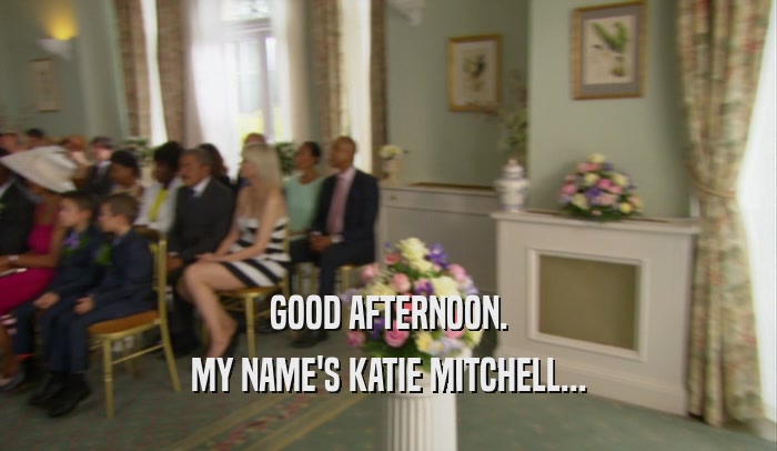 GOOD AFTERNOON. MY NAME'S KATIE MITCHELL... 