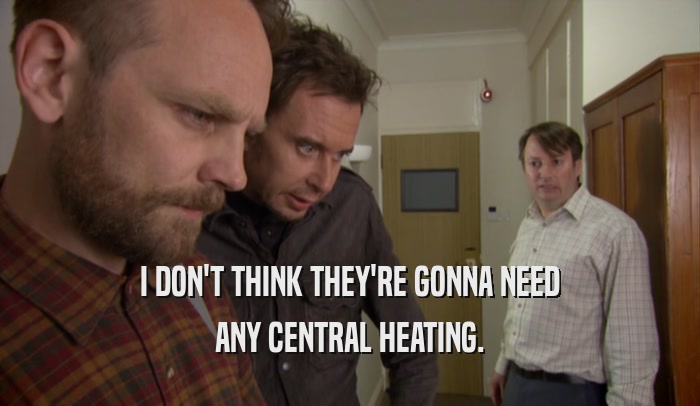 I DON'T THINK THEY'RE GONNA NEED ANY CENTRAL HEATING. 