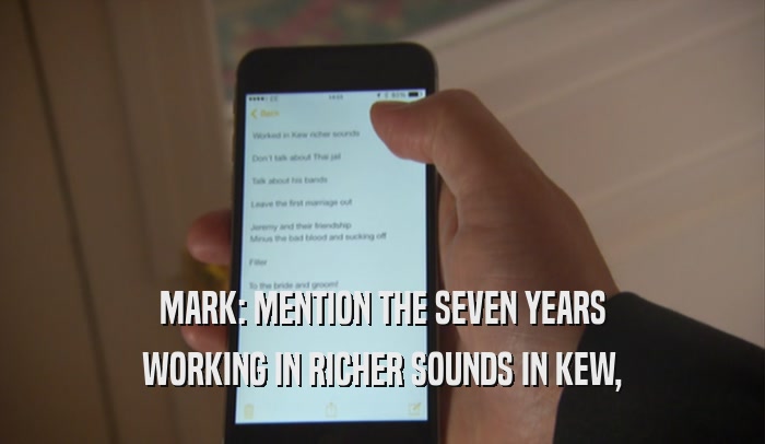 MARK: MENTION THE SEVEN YEARS WORKING IN RICHER SOUNDS IN KEW, 