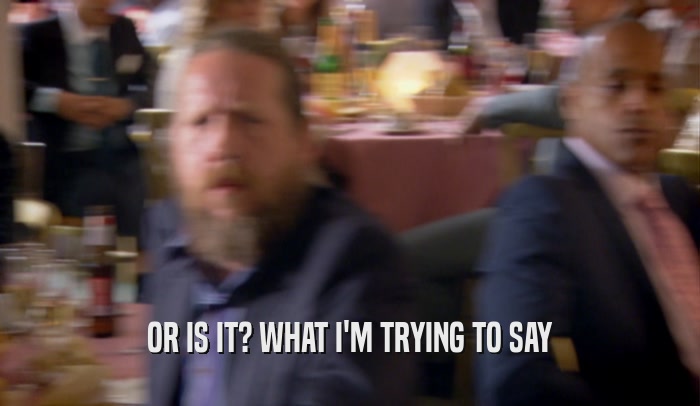 OR IS IT? WHAT I'M TRYING TO SAY  
