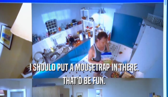 I SHOULD PUT A MOUSETRAP IN THERE. THAT'D BE FUN. 