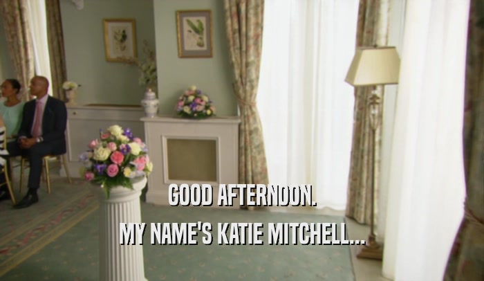 GOOD AFTERNOON. MY NAME'S KATIE MITCHELL... 