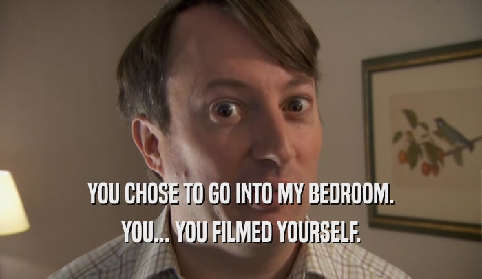 YOU CHOSE TO GO INTO MY BEDROOM. YOU... YOU FILMED YOURSELF. 