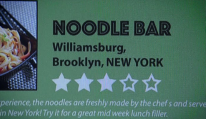 THREE-STAR REVIEWS. IT'S POSSIBLE SHE JUST LIKES THE FOOD. 